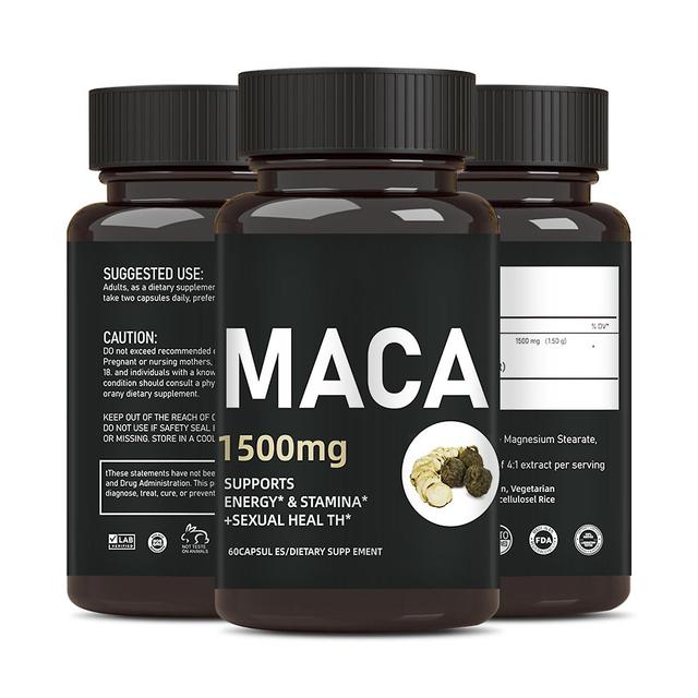 Elewelt Biologische Maca Wortel Poeder Capsules 1500 mg met Zwart + Rood + Geel Peruaanse Maca Wortel Extract Supplement voor Mannen en Vrouwen - V... on Productcaster.