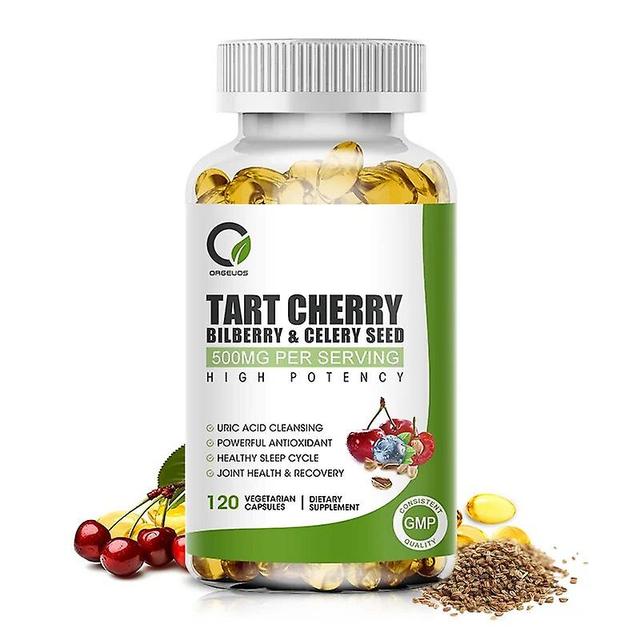 Organic Tart Cherry Extract Capsules with blueberry & Celery Seed Help Bone and Joint & Immune Health Premium Uric Acid VeganTIB TIB . 120pcs on Productcaster.