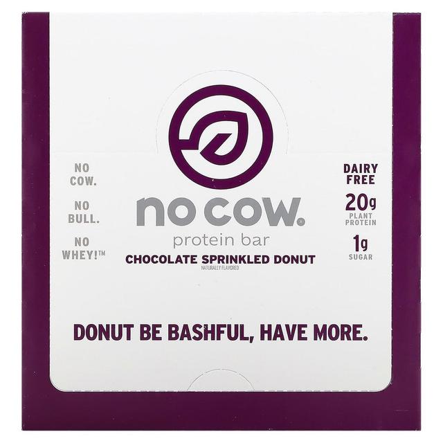 No Cow, Protein Bar, Chocolate Sprinkled Donut, 12 Bars, 2.12 oz (60 g) Each on Productcaster.