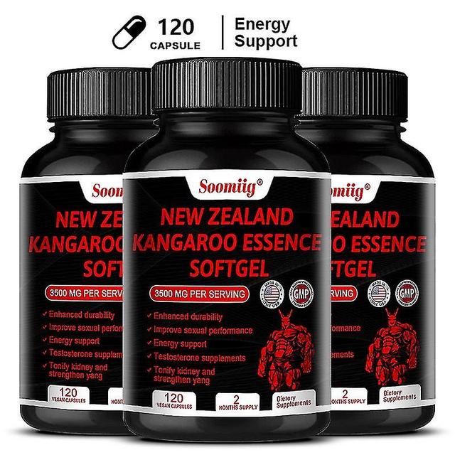 Guoguo Kangaroo Extract Boosts Sexual Performance Immune System Enhances Blood Flow Energy Support Testosterone Supplement For Men 120 count-3 bottle on Productcaster.