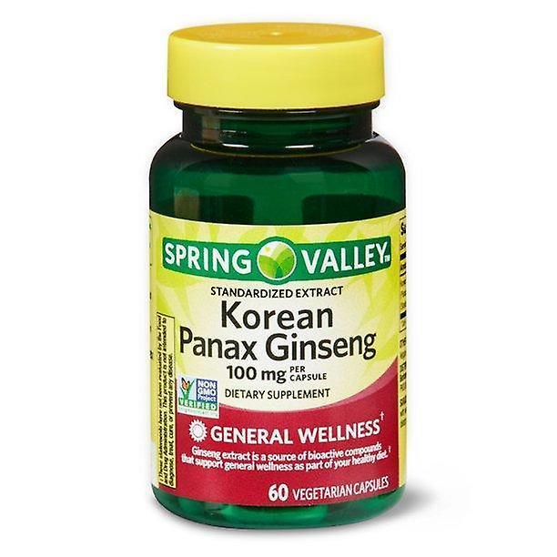 Spring valley kórejský panax ženšen, 100 mg, 60 vegetariánskych kapsúl on Productcaster.