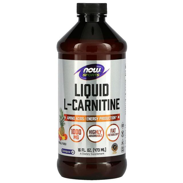 NOW Foods, Sports, L-Carnitine Liquid, Tropical Punch, 1,000 mg, 16 fl oz (473 ml) on Productcaster.