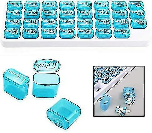 Elrosa Monthly Pill Organizer, 31 Pop Out Medicine Capsules For Vitamins, Fish Oils, Medicine on Productcaster.