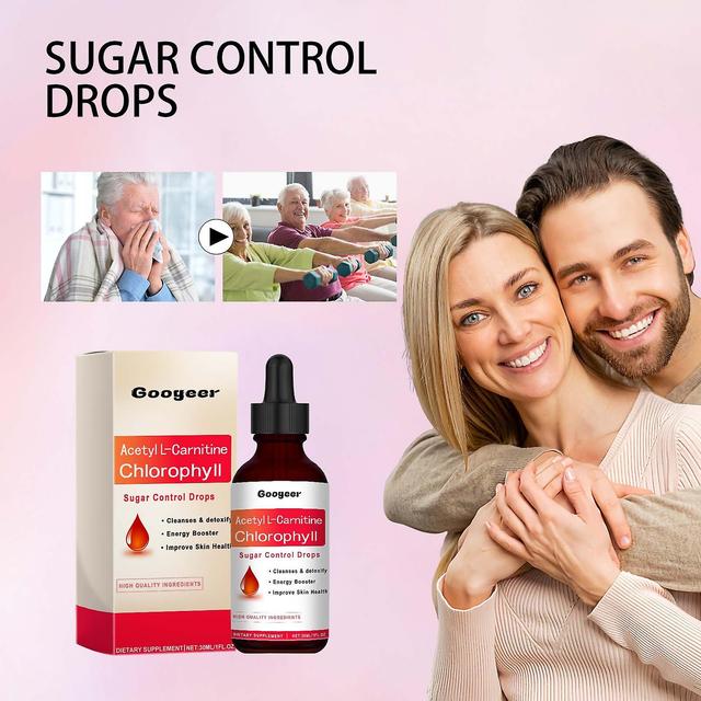 Chicoque Sugar Control Supplement Drops, Acetyl-L-Carnitin-Chlorophyll-Tropfen, für einen Energieschub und einen ausgeglichenen Blutzucker 30ml-2pcs on Productcaster.