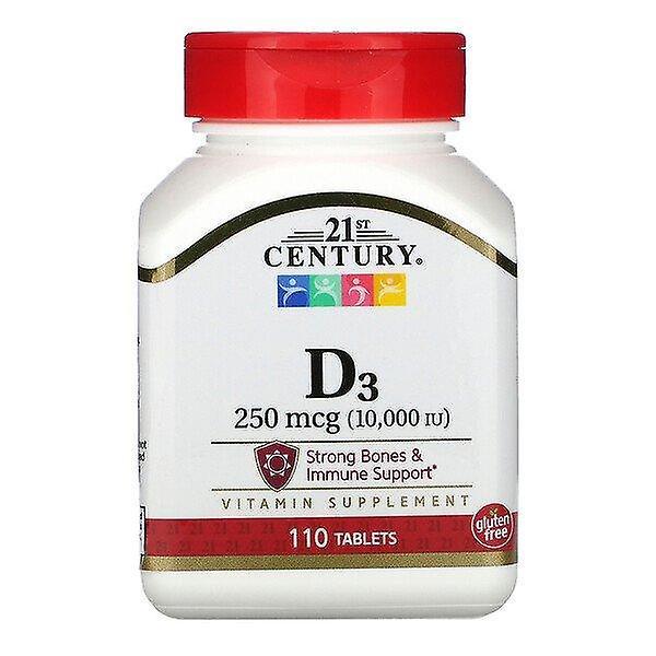 21st Century, Vitamin D3, 250 mcg (10,000 IU), 110 Tablets on Productcaster.