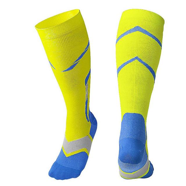 Katreu Compression Socks Stocking for Recovery Athletic Running Nursing Cycling Circulation Knee High Socks Yellow S m on Productcaster.