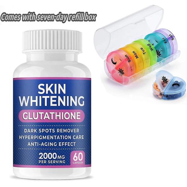 Glutation blekningspiller - 90 kapslar 2000 mg glutation - effektivt hudblekningstillskott - mörk fläck, melasma & akne ärrborttagare, hyperpi 1PC on Productcaster.