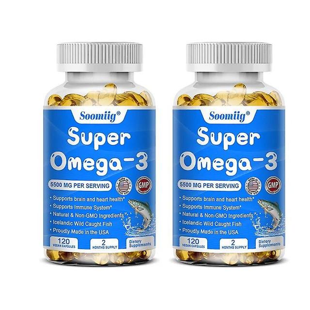 Visgaler Super Omega 3 Fish Oil Capsules Support Brain & Cardiovascular & Skin Health, Antioxidant & Improve Memorynervous System Health 120 count-... on Productcaster.