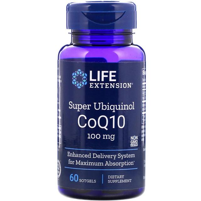 Life Extension Estensione vita, Super Ubiquinol CoQ10, 100 mg, 60 Softgels on Productcaster.