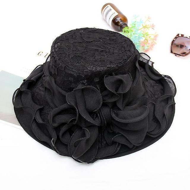 Femme Chapeau de Mariage Dentelle Elgante Chapeau de Soleil Plage Voyage Et Protection Solaire Casquette Visire Extrieur Fascinator pour Soire Bal on Productcaster.