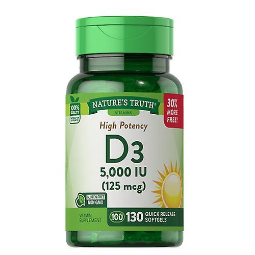 Sundance Nature's Truth High Potency Vitamin D3 Quick Release Softgels, 130 Caps (Pack of 3) on Productcaster.