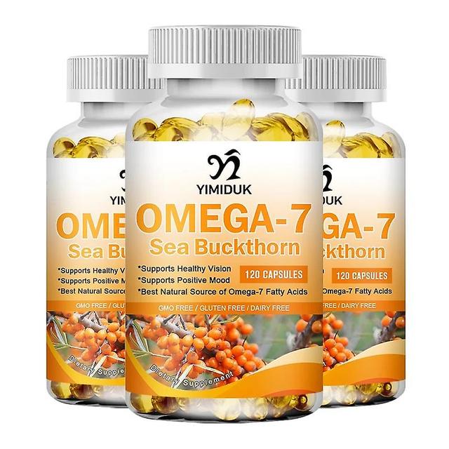 Eccpp Omega 7 Sea Buckthorn Capsules Soothes Gastrointestinal Tract Support Liver Health Relieve Dry Eye Boost Vision 3 Bottles 120pcs on Productcaster.