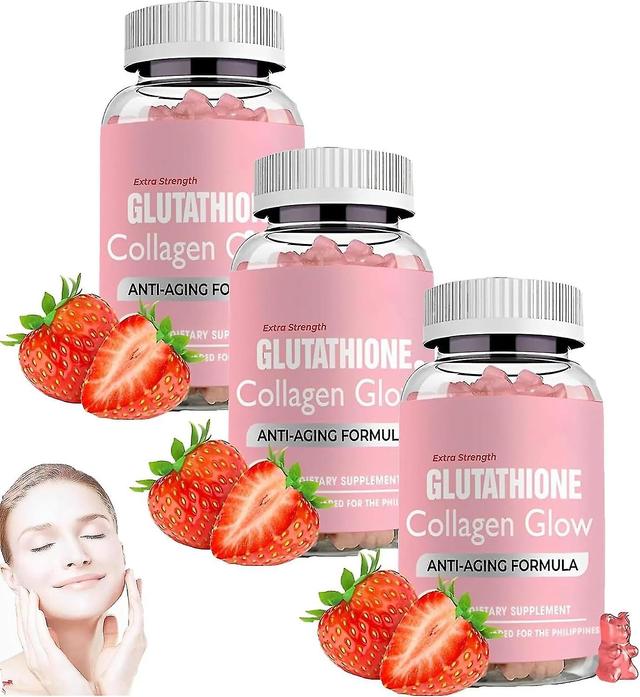 3x Glutathione Collagen Glow Anti-aging skin Whitening Gummies 60pcs on Productcaster.