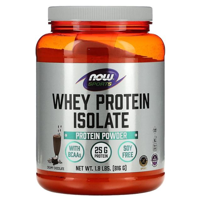 NOW Foods NOW Alimentos, Esportes, Whey Protein Isolado, Chocolate Cremoso, 1,8 lbs (816 g) on Productcaster.