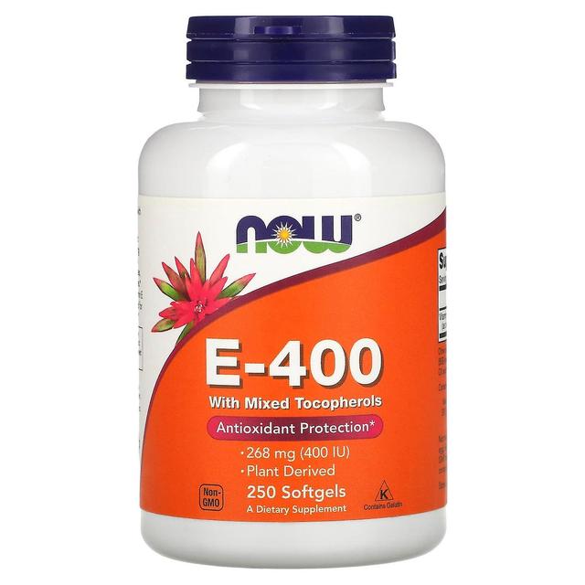 NOW Foods, E-400 con tocoferoli misti, 268 mg (400 UI), 250 Softgels on Productcaster.