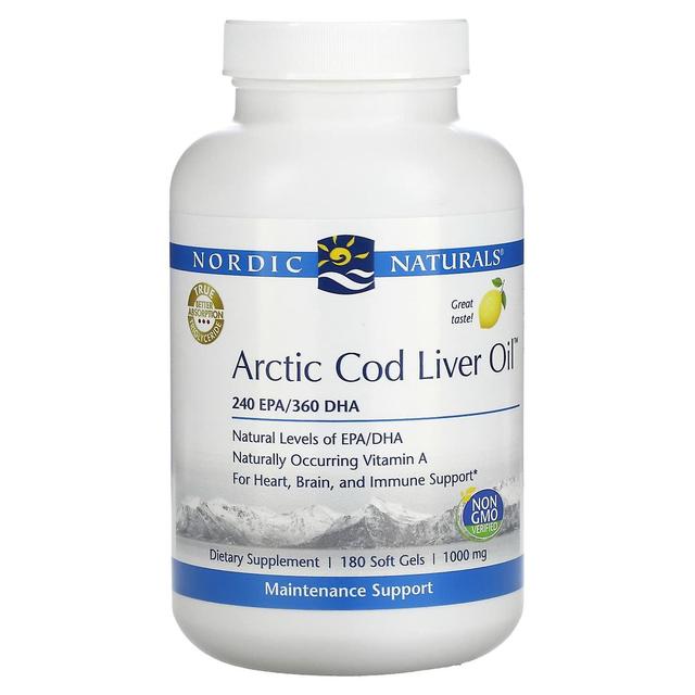 Nordic Naturals, Arctic Cod Liver Oil, Lemon, 1,000 mg, 180 Softgels on Productcaster.