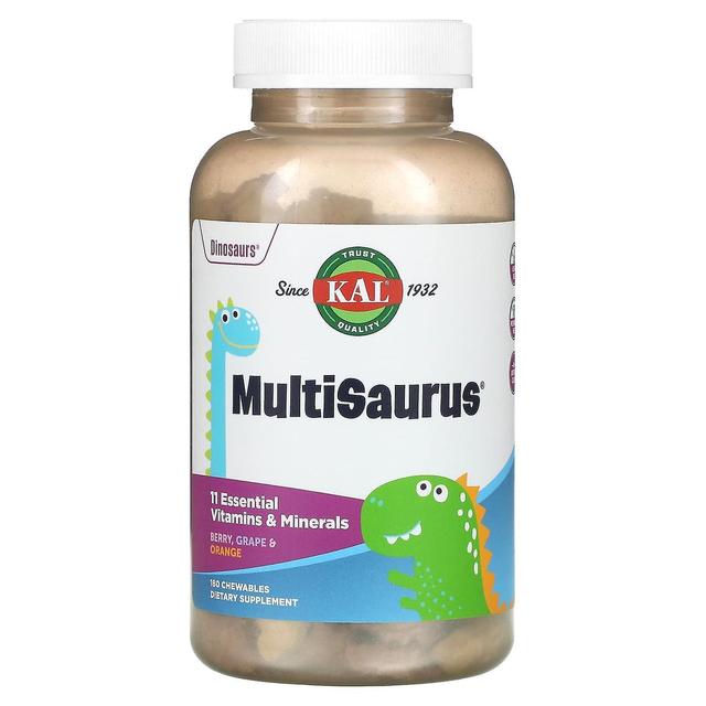 KAL, Dinosaurs, MultiSaurus, Berry, Grape & Orange, 180 Chewables on Productcaster.