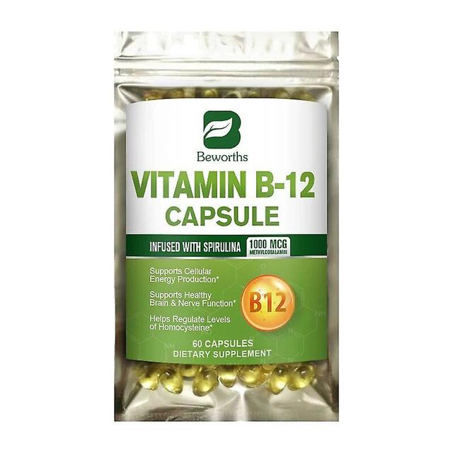 Eccpp 120ks Kapsuly s vitamínom B12 podporujú energetický metabolizmus a zdravie nervového systému Doplnok proti úzkosti s vysokou pevnosťou Neuro ... on Productcaster.