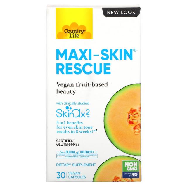 Country Life, Maxi-Skin Rescue, 30 Vegan Capsules on Productcaster.