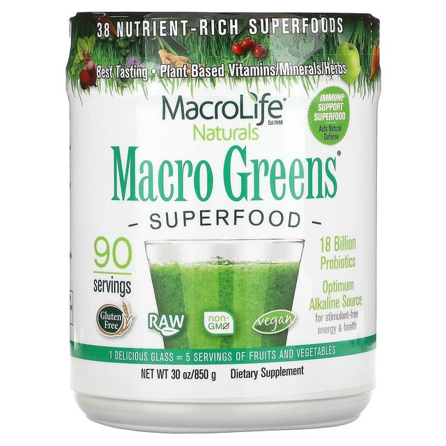 Macrolife Naturals, Macro Greens, Superfood, 30 oz (850 g) on Productcaster.