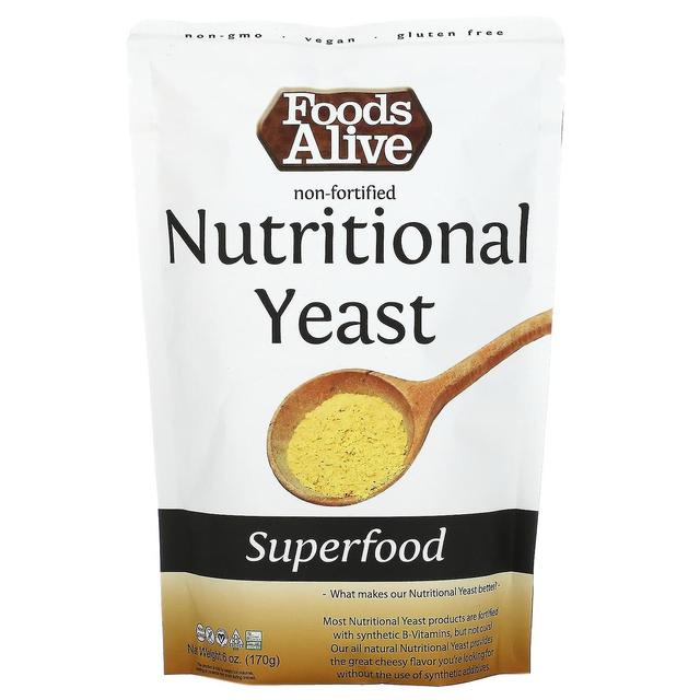 Foods Alive Alimentos Vivos, Superalimentos, Levedura Nutricional Não Fortificada, 6 oz (170 g) on Productcaster.