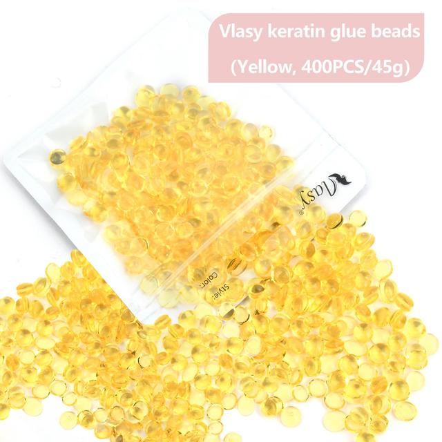 Vlasy 500g Hair Extension Fusion Keratin Glue Tips Yellow Rebond Granules Beads on Productcaster.