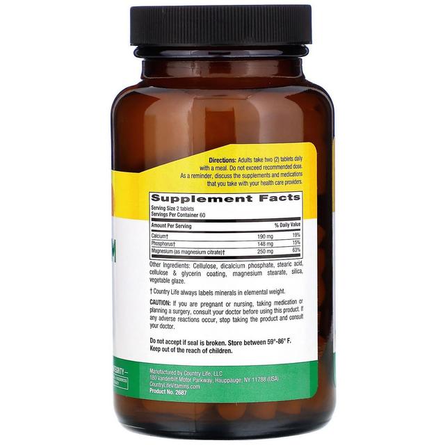 Country Life Landleben, Magnesiumcitrat, 250 mg, 120 Tabletten on Productcaster.