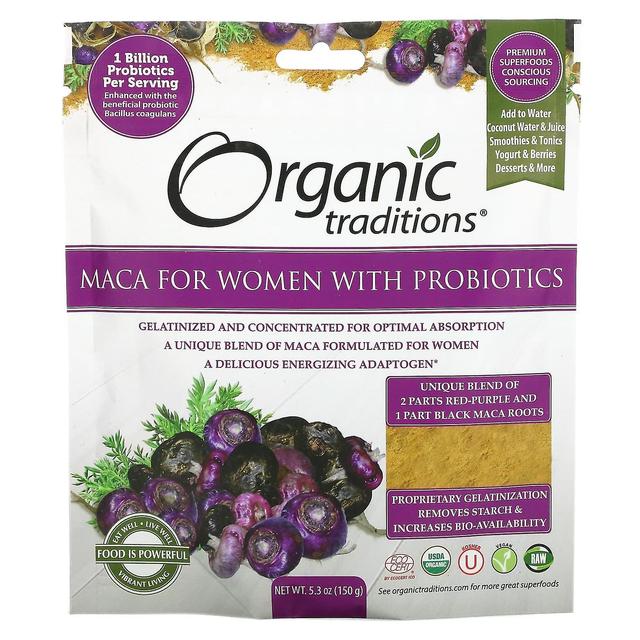 Organic Traditions, Maca pour femmes avec probiotiques, 5,3 oz (150 g) on Productcaster.