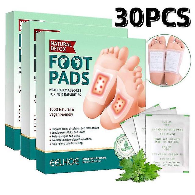 30pcs Detox Foot Pads To Remove Body Toxins & Dampness, Deep Cleansing Pads For Stress Relief & Sleep Aid on Productcaster.