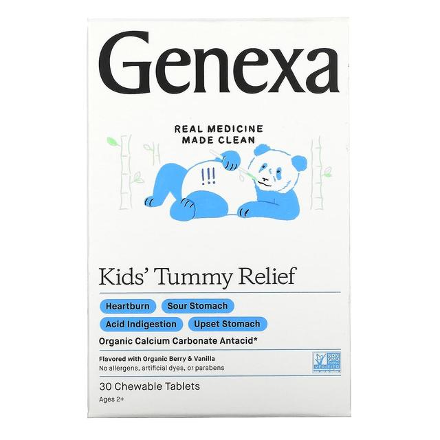 Genexa LLC, Kid's Tummy Relief, Ages 2+, Organic Berry & Vanilla, 30 Chewable Tablets on Productcaster.