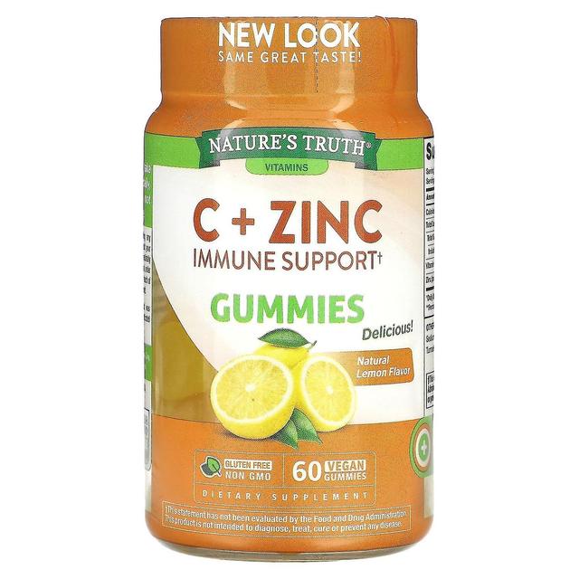 Nature's Truth, C + Zink, Immune Support, Natuurlijke Citroen, 60 Vegan Gummies on Productcaster.