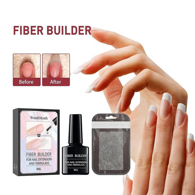 West&month Fiber Extension Gel Set Nail Extension Fiber Pieces Quick Light Therapy Fiber Gel on Productcaster.