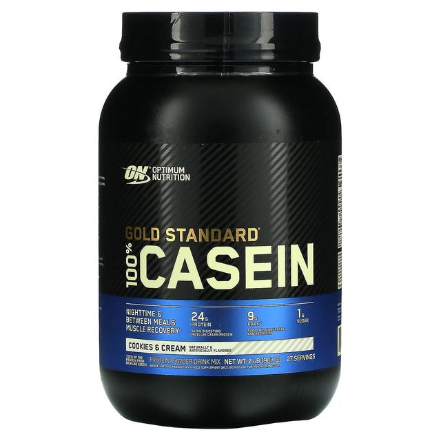 Optimum Nutrition, Gold Standard 100% Casein, Cookies & Cream, 2 lb (907 g) on Productcaster.