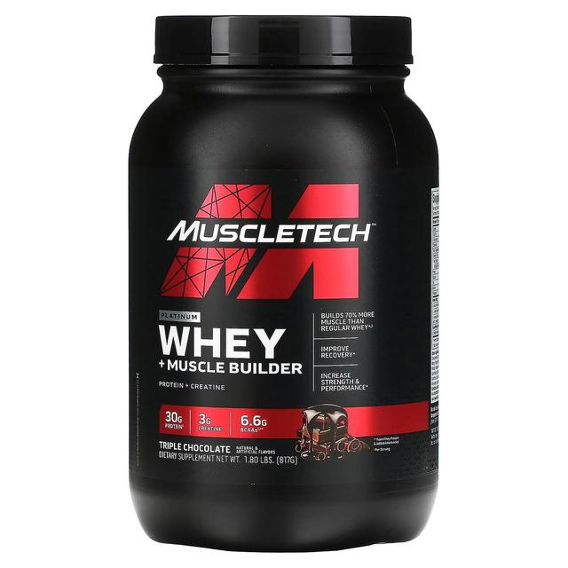 MuscleTech, platinahera + lihasrakentaja, kolminkertainen suklaa, 1,8 paunaa (817 g) on Productcaster.