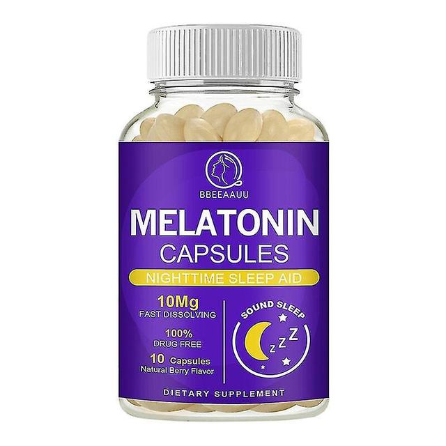 BBEEAAUU 10Mg Melatonin kapsler Vitaminer B6 Lindre søvnløshed Hjælp sove dybt sovende for midaldrende ældre Juster søvntiden on Productcaster.