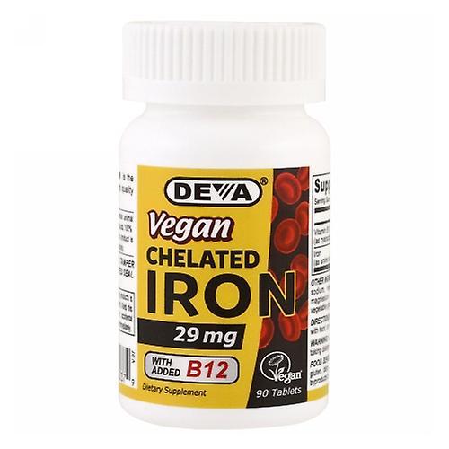 Deva Vegan Vitamins Chelated IRON Vegan, 90 TAB (Pack of 2) on Productcaster.