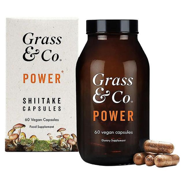 Grass & Co. POWER Shiitake Mushrooms with Holy Basil + Iron 60 Vegan Capsules on Productcaster.