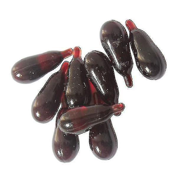 30pcs Halloween Fake Funny Blood Pills Trick Toys Vomiting Blood Capsule Horror Prop For April Fool' on Productcaster.