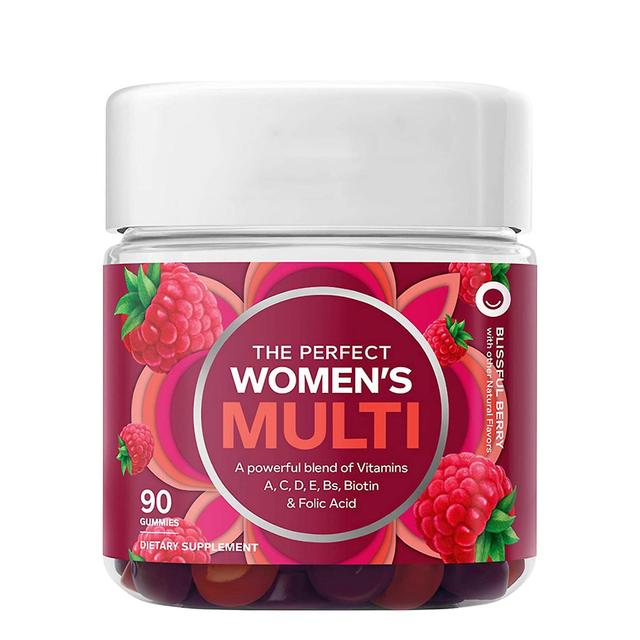 1-pak Multivitamin Gummies til kvinder, vitamin A, D, C, E, Biotin, Folinsyre, Tyggetilskud, Bær, 90 Kapsler/flaske 1pc on Productcaster.