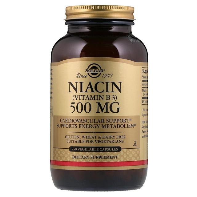 Solgar, Vitamina B3 (Niacina), 500 mg, 250 Cápsulas Vegetais on Productcaster.