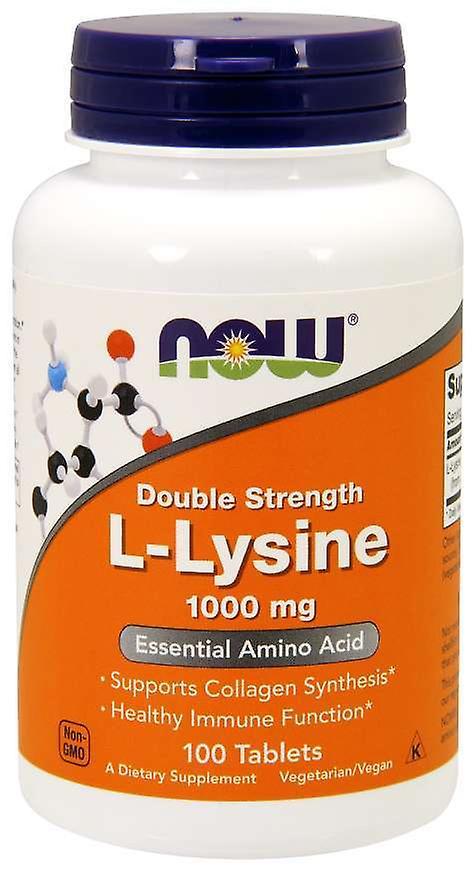 NOW Foods Nå Matvarer L-Lysine 1000 mg 100 Tabletter 733739001139 on Productcaster.