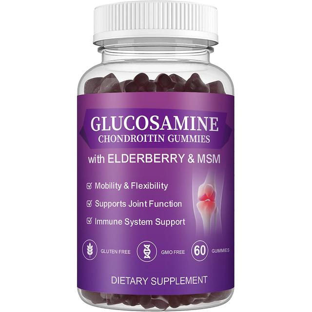 Glucosamine Chondroitin Gummies, Extra Strength Joint Support Gummies With Msm & Elderberry For Natural Joint Support Supplement, Antioxidant Immune S on Productcaster.