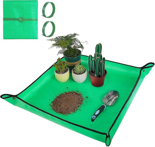 Kryc-repotting Mat For Indoor Plant Transplanting And Mess Control 27"x 27" Thickened Waterproof Potting Tray Foldable Succulent Potting Mat Portable on Productcaster.