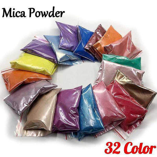 32 Farve Perlepulver Sund Naturligt Mineral Perlemorsagtig GlimmerPulver Epoxyharpiks Farvestof PerlePigment Harpiks Lim Pigmenter Materiale Krysta... on Productcaster.