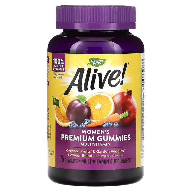 Nature's Way, Alive! Women's Premium Gummies, Multivitamin, Grape, Cherry & Blueberry Acai, 75 Gummi on Productcaster.