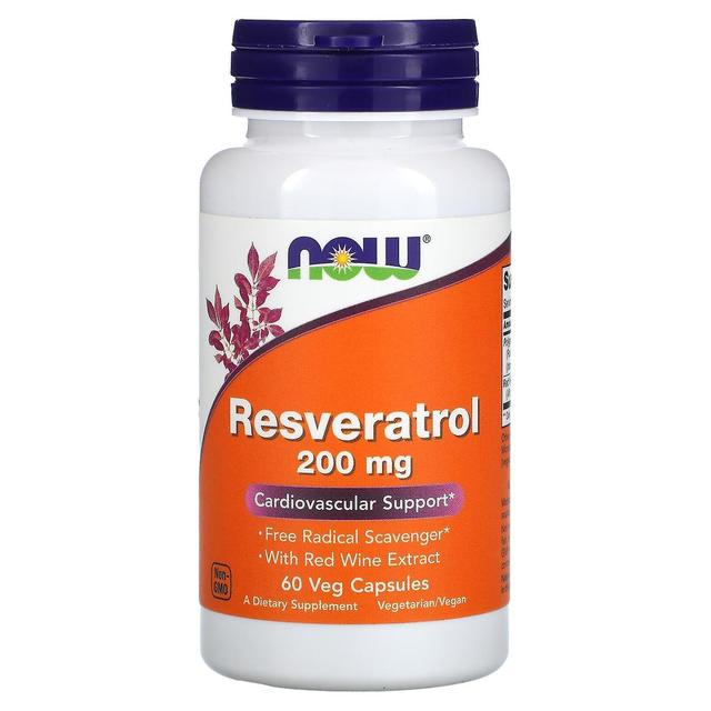 NOW Foods NU Fødevarer, Resveratrol, 200 mg, 60 Veg kapsler on Productcaster.