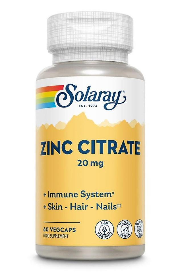 Solaray zinkcitrat 20mg 60-talet on Productcaster.