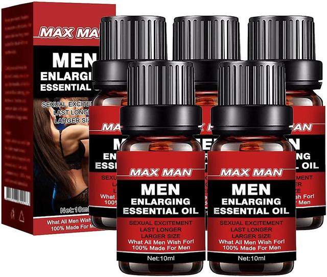 Mamusk Men's Enlargement Essential Oil, Sexual Improvement Erection Growth Oil, Longer Thick Energy Massage Essential Oil Men Energy 10ml 5Pcs on Productcaster.