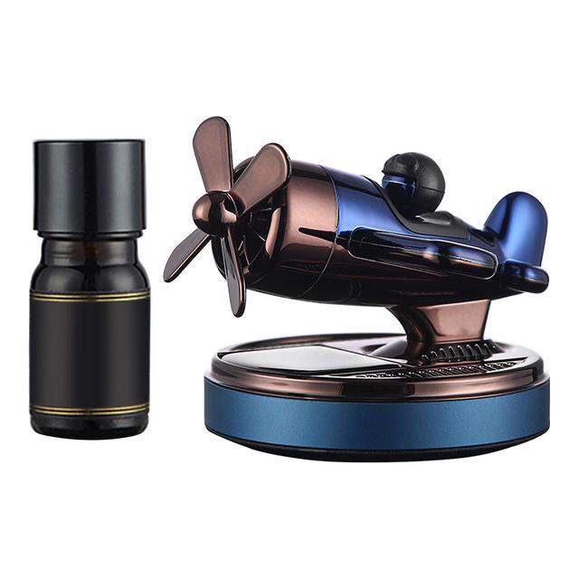 Car Perfume Fragrance Diffuser Solar Powered Airplane Figurine Dark Blue 9.5cmx8cm on Productcaster.