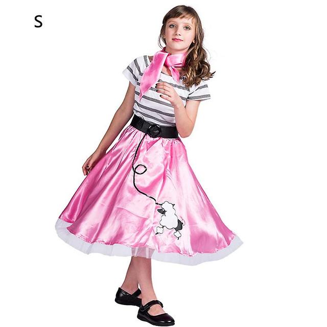 Pink Skirt Halloween Costume For Girls Festival Theme Party Cosplay Wearing S on Productcaster.